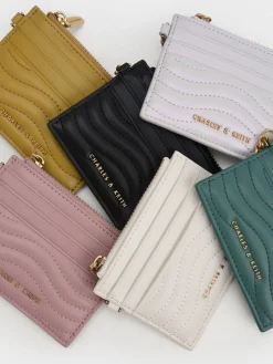 Aubrielle Wavy-Stitch Card Holder