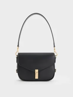 Aurelia Metallic-Accent Saddle Bag