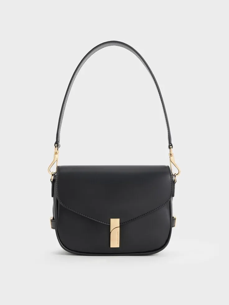 Aurelia Metallic-Accent Saddle Bag