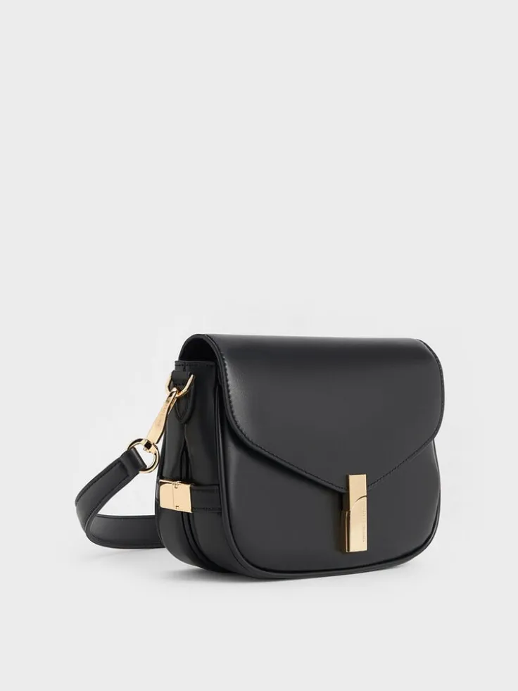 Aurelia Metallic-Accent Saddle Bag