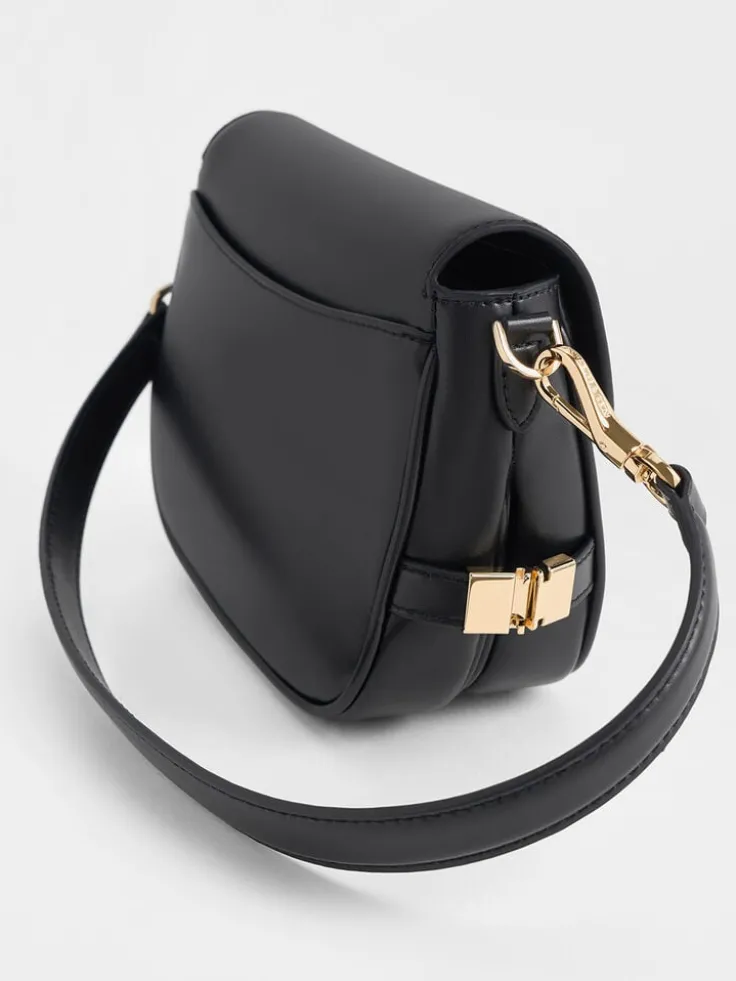 Aurelia Metallic-Accent Saddle Bag