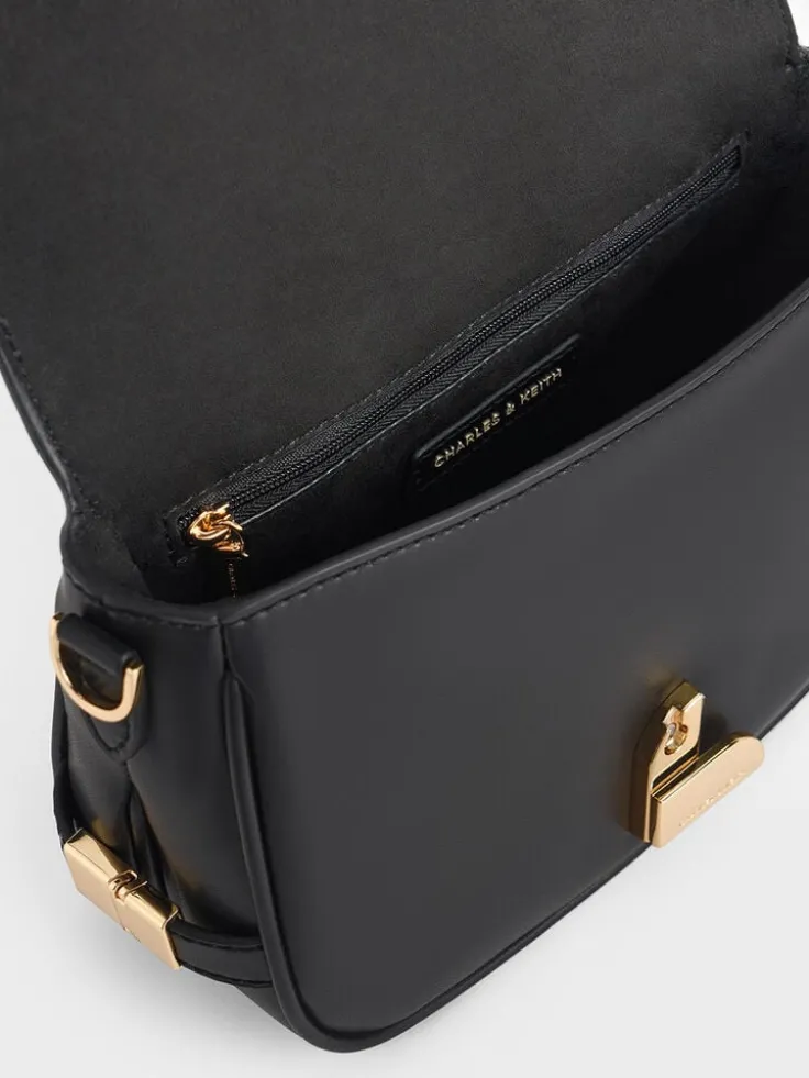 Aurelia Metallic-Accent Saddle Bag