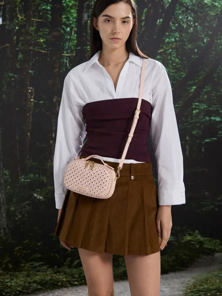 Azure Woven Crossbody Bag
