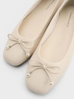 Barbara Pearl-Bow Ballet Flats