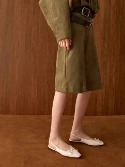 Barbara Pearl-Bow Slingback Flats
