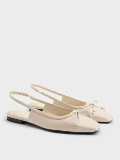 Barbara Pearl-Bow Slingback Flats