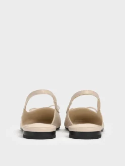 Barbara Pearl-Bow Slingback Flats