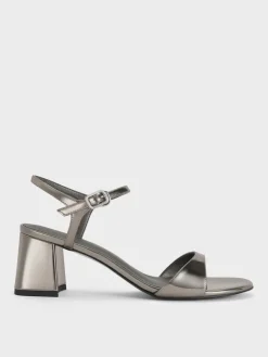 Betty Metallic Block-Heel Sandals
