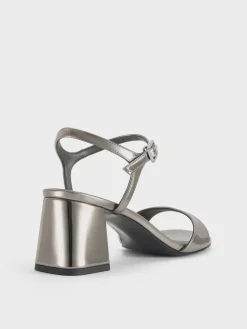 Betty Metallic Block-Heel Sandals