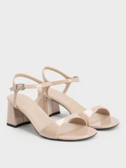 Betty Patent Block-Heel Sandals