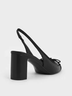 Bow Cap-Toe Slingback Pumps