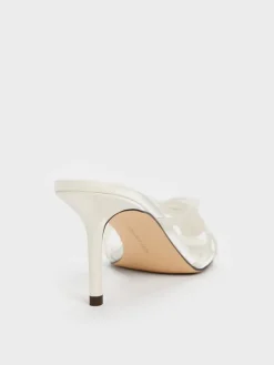 Bow Flower-Pearl Heeled Mules