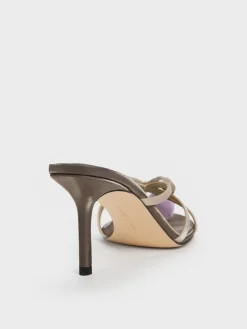 Bow Flower-Pearl Heeled Mules