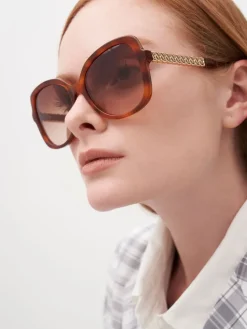 Braided Temple Butterfly Sunglasses