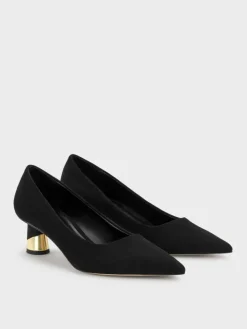 Cammie Faux Suede Metallic-Heel Pumps