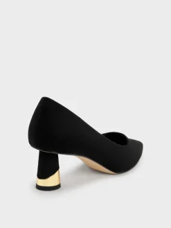 Cammie Faux Suede Metallic-Heel Pumps