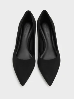 Cammie Faux Suede Metallic-Heel Pumps