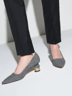 Cammie Tweed Metallic-Heel Pumps