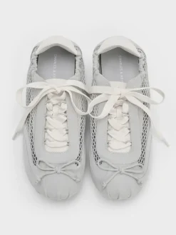 Cece Mesh Ruched Bow Ballet Sneakers