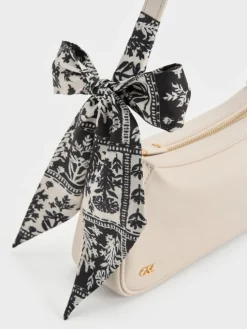 Cerese Leather Scarf-Handle Shoulder Bag