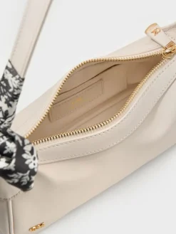 Cerese Leather Scarf-Handle Shoulder Bag