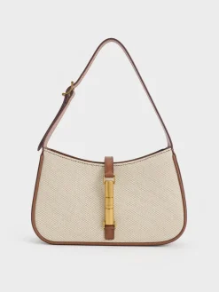 Cesia Canvas Metallic-Accent Shoulder Bag