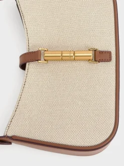 Cesia Canvas Metallic-Accent Shoulder Bag