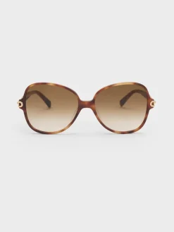 Chain-Link Oversized Butterfly Sunglasses