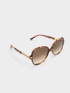 Chain-Link Oversized Butterfly Sunglasses