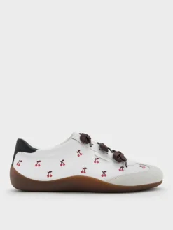 Cherry-Print Triple-Bow Sneakers