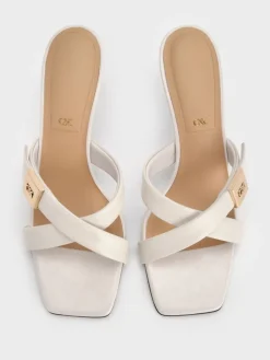 Cody Leather Crossover Heeled Mules