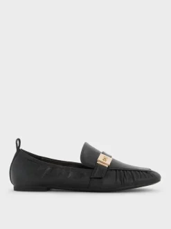 Cody Leather Ruched Loafers