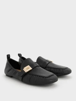 Cody Leather Ruched Loafers