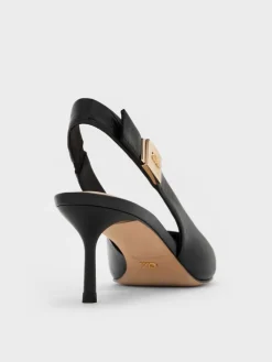 Cody Leather Slingback Kitten Heels