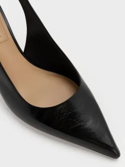 Cody Leather Slingback Kitten Heels
