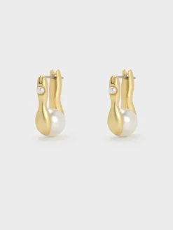 Corrine Pearl Sculptural Drop Earrings