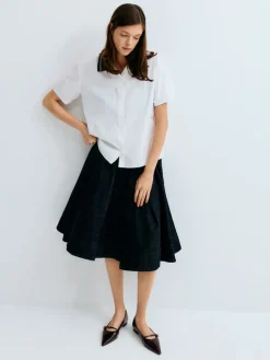 Crinkle-Effect Pointed Ballet Flats