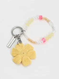Crochet Flower Beaded Charm