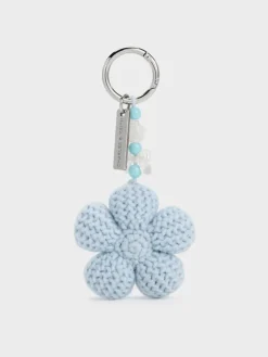 Crochet-Flower Beaded Charm