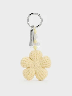 Crochet-Flower Beaded Charm