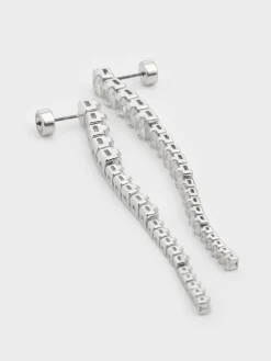 Crystal Row Drop Earrings