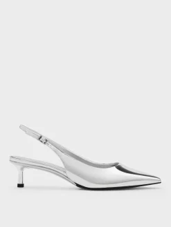 Curtis Metallic Slingback Kitten Heels
