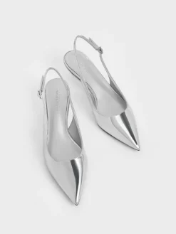 Curtis Metallic Slingback Kitten Heels