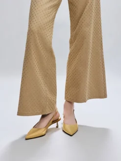 Curtis Metallic Slingback Kitten Heels