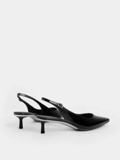 Curtis Patent Slingback Kitten Heels