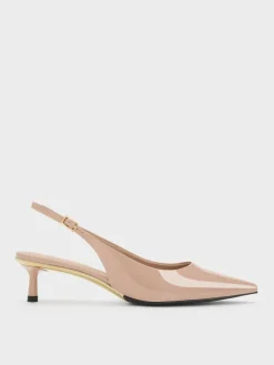Curtis Patent Slingback Kitten Heels