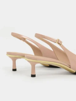Curtis Patent Slingback Kitten Heels