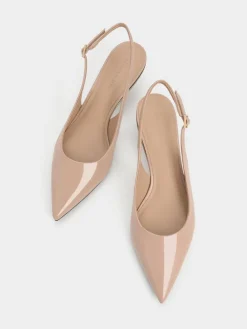 Curtis Patent Slingback Kitten Heels