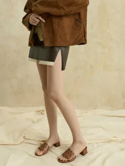 Cut-Out Block-Heel Mules