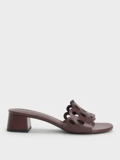 Cut-Out Block-Heel Mules